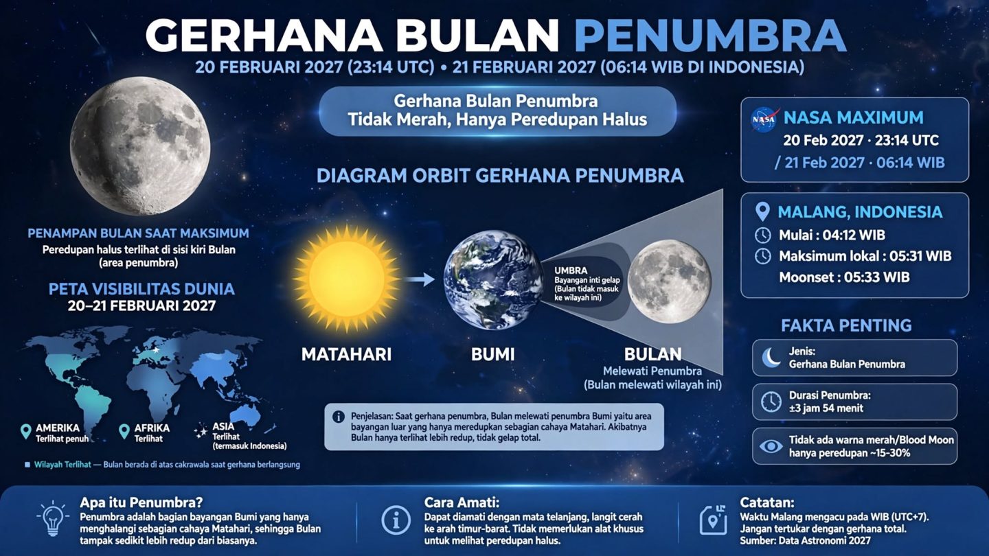 Gerhana Bulan Penumbra 20 Februari 2027